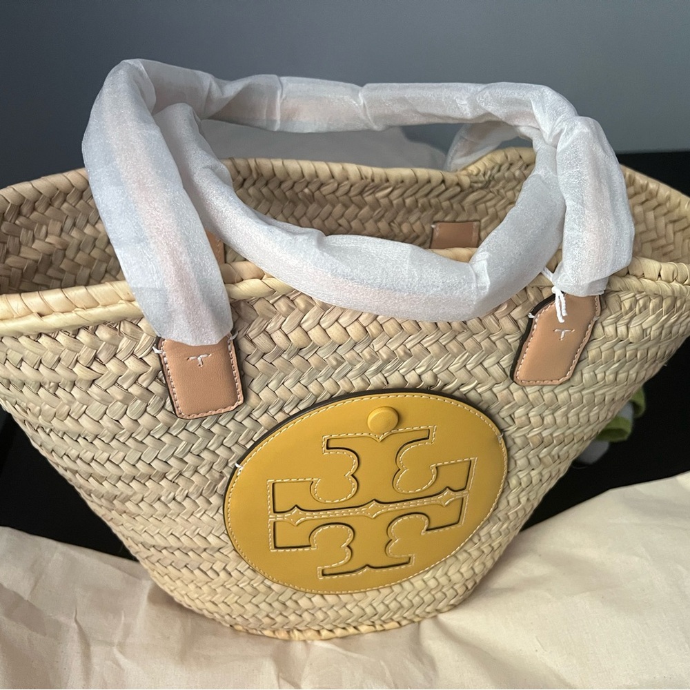 NWT tory burch Ella straw tote bag